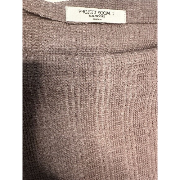Project Social T Women’s Thermal Waffle Long Sleeve Off Shoulder purple - Med - Picture 5 of 8
